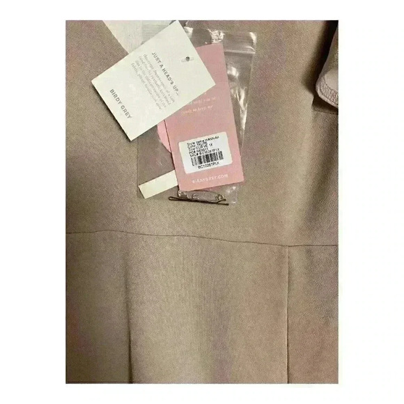 Birdy Grey Hannah Empire Crepe Dress 1X Taupe with Slit & Pockets NWT - Picture 6 of 6